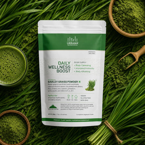 Organic Barley Powder – Rich in Fiber, Vitamins & Antioxidants | Best Barley Grass Powder in India by Urbana Superfoods