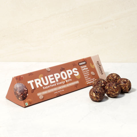 Truepops Coffee Cocoa Energy Balls – Best Healthy Snack | Vegan, Non-Dairy, Keto & Gluten-Free by Urbana Superfoods