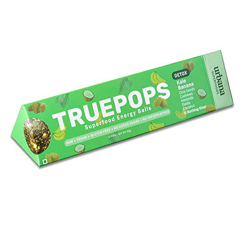 Truepops Kale & Banana – Best Healthy Organic Energy Balls | Vegan, Non-Dairy, Keto & Gluten-Free by Urbana Superfoods