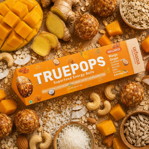 Truepops Mango & Ginger Energy Balls – Best Gluten-Free Snack with Superfoods by Urbana Superfoods
