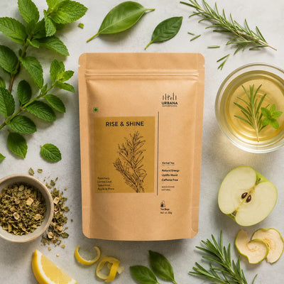 Urbana Superfoods Forest Blend Organic Herbal Tea – Caffeine-Free Spearmint, Rosemary, Lemon Leaf & Apple Blend | Rich in Natural Polyphenols, Essential Oils & Antioxidants | The Best Morning Tea for a Revived Start
