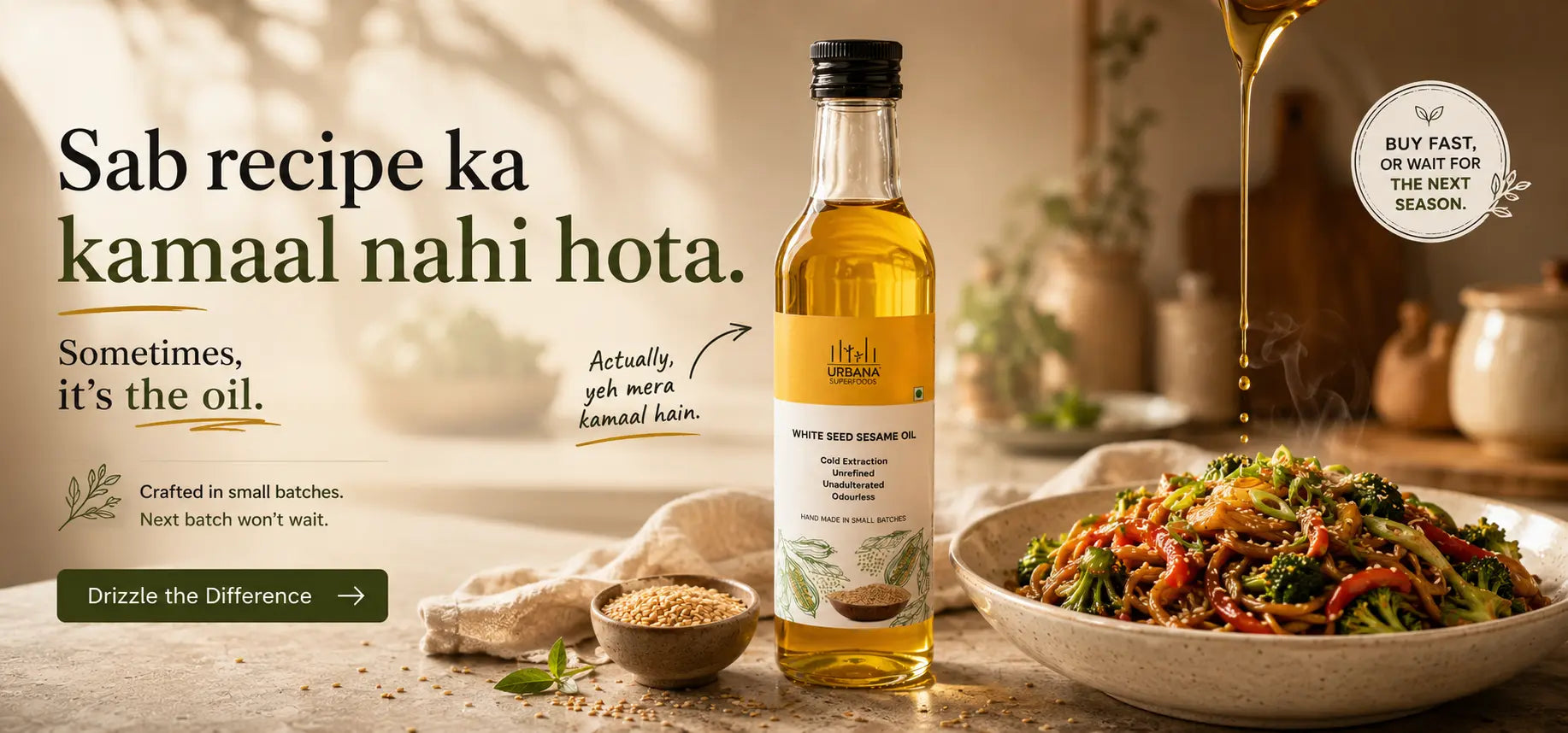 Har Tadka Mein Asli Til Ka Asli Swaad — Buy Pure Cold Pressed Sesame Oil
