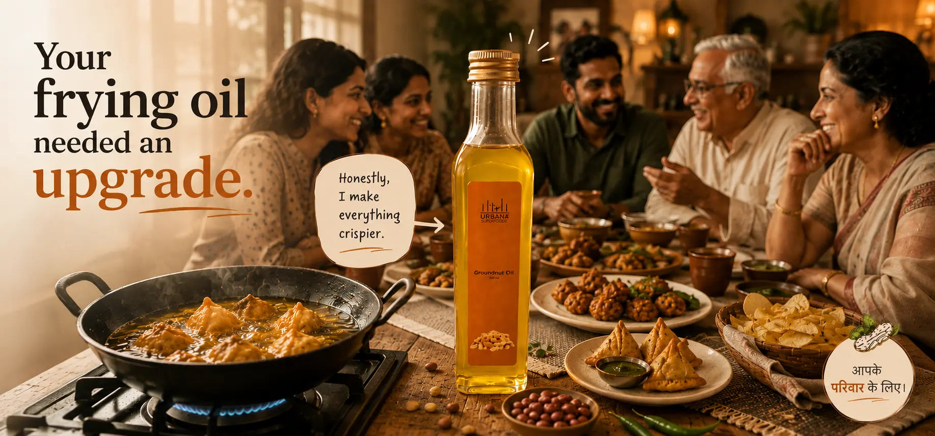 Because every family deserves a healthier frying oil. Buy our Cold Pressed Ground Oil.