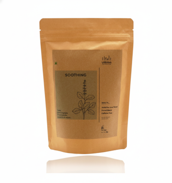 Urbana Superfoods Soothing Herbal Tea – 100% Caffeine-Free Forest Blend with Tulsi, Lemongrass, Chamomile & Licorice | Infusion with 100% Whole Leaf Best Organic Herbal Tea for Detox & Weight Loss