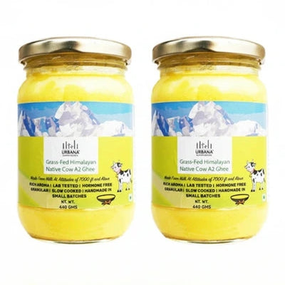 A2 Cow Ghee Twin Pack – 440g Each | 100% Natural, Farm Fresh & Preservative-Free by Urbana Superfoods