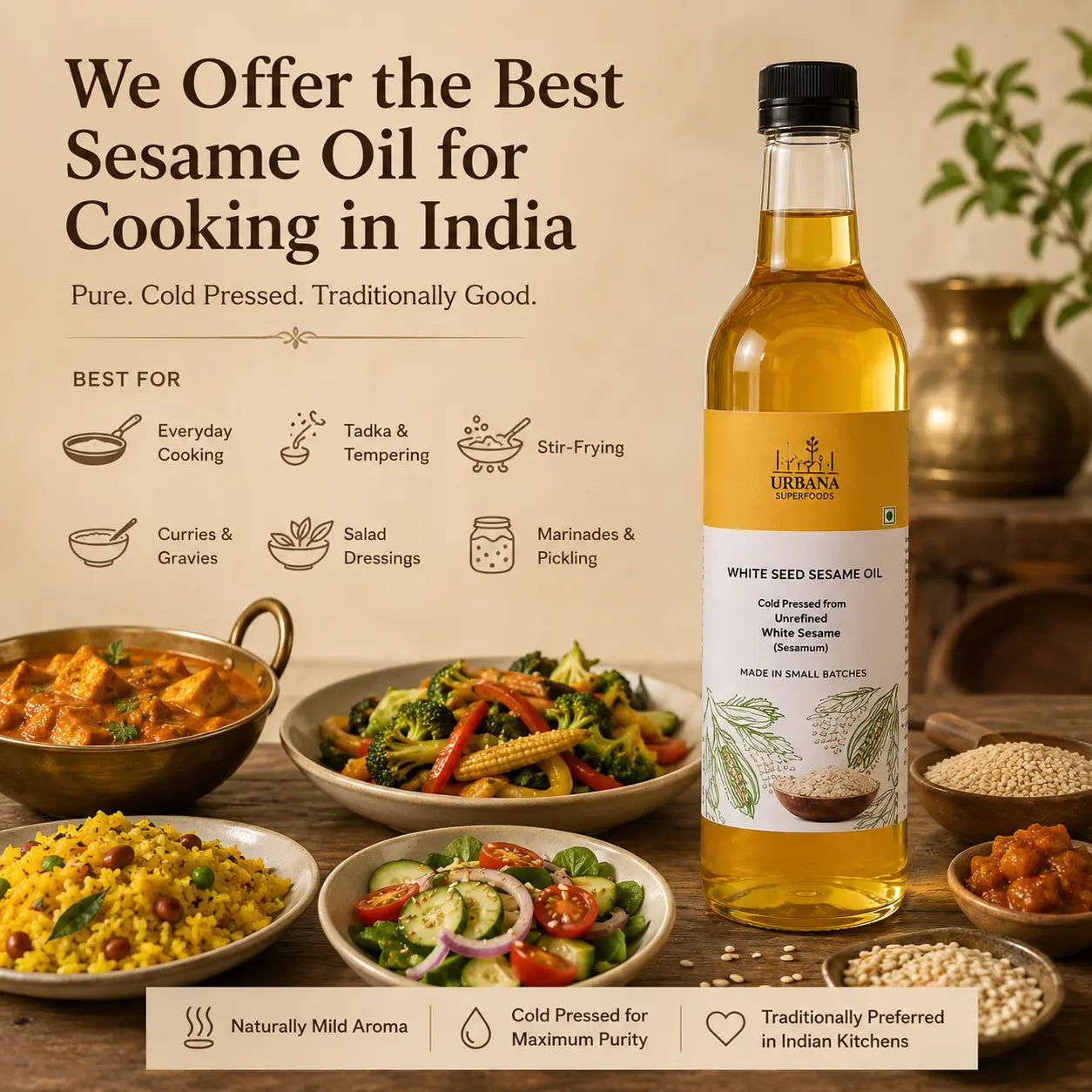 We offer Best Sesame Oil for Cooking in India! 